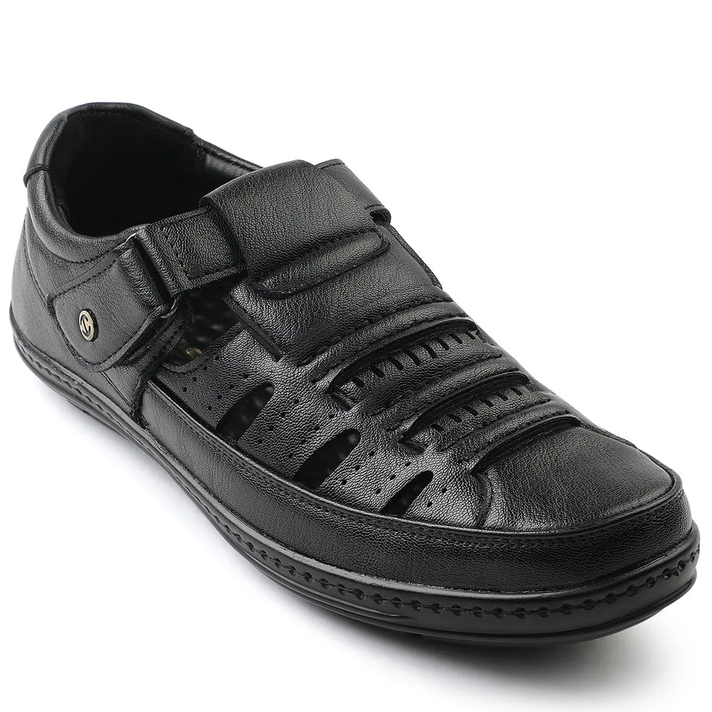 Healers Black Casual Sandal For Men ERL-19 By Liberty