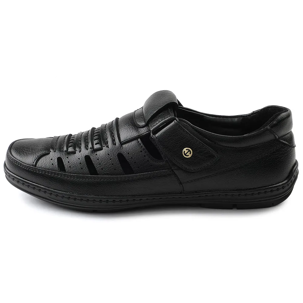 Healers Black Casual Sandal For Men ERL-19 By Liberty