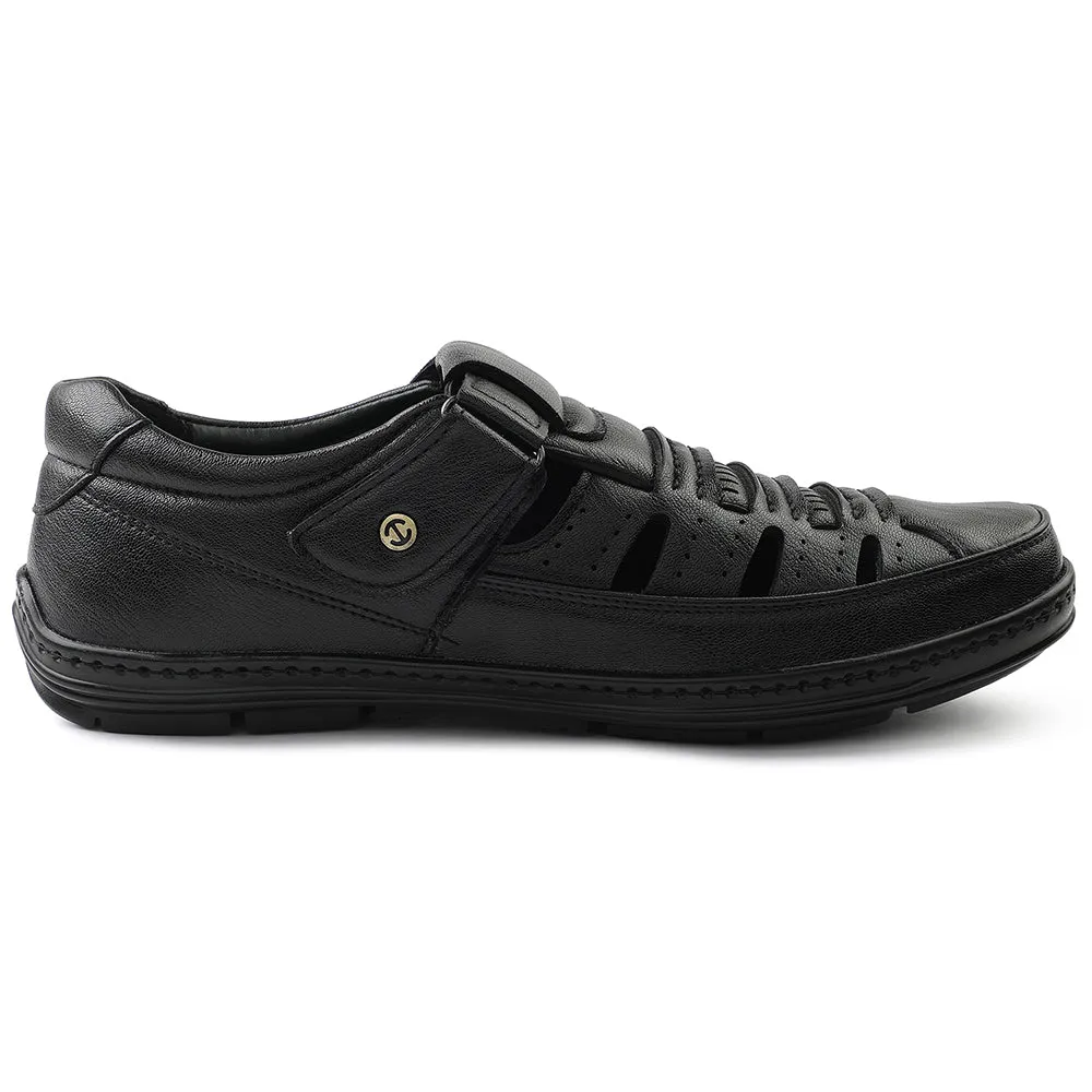 Healers Black Casual Sandal For Men ERL-19 By Liberty