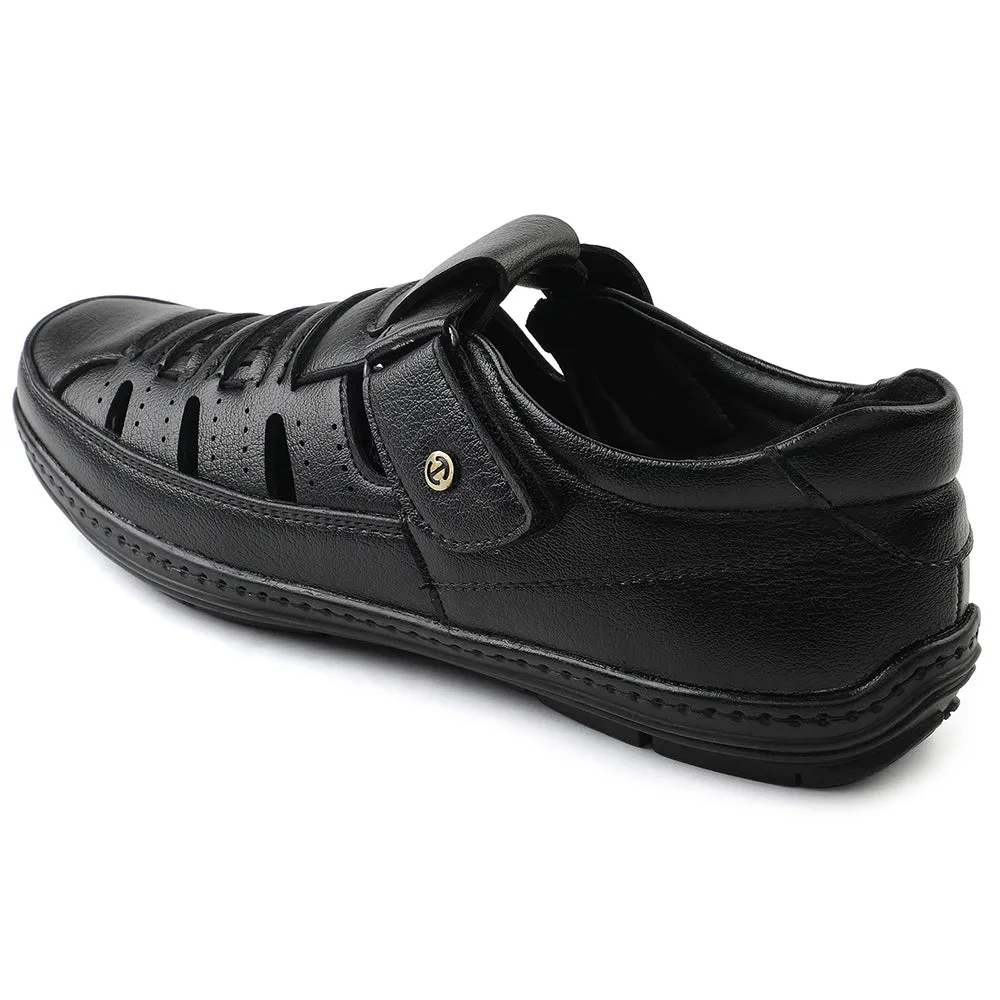 Healers Black Casual Sandal For Men ERL-19 By Liberty