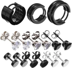 Homoyoyo Fashion Jewelry Earrings Set 9 Pairs of Women's Hoop Earrings Zirconia and Minimalist Design