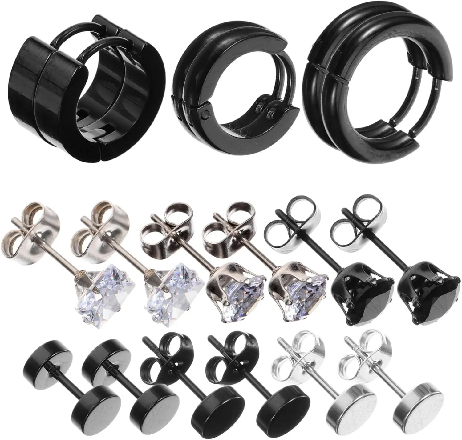 Homoyoyo Fashion Jewelry Earrings Set 9 Pairs of Women's Hoop Earrings Zirconia and Minimalist Design