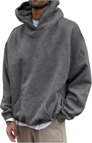 Hoodies for Men 2024 Mens Casual Hooded Oversized Loose Fit Hoodie Pullover Sweatshirts Long Sleeve Mens Shirts