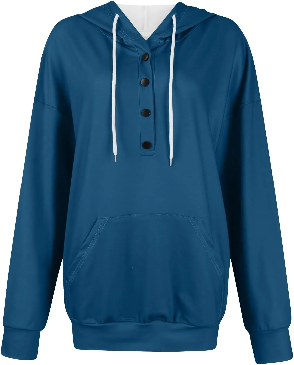hoodies for women oversized sweatshirt trendy long sleeve button drawstring pullover sweater tops fall winter clothes 