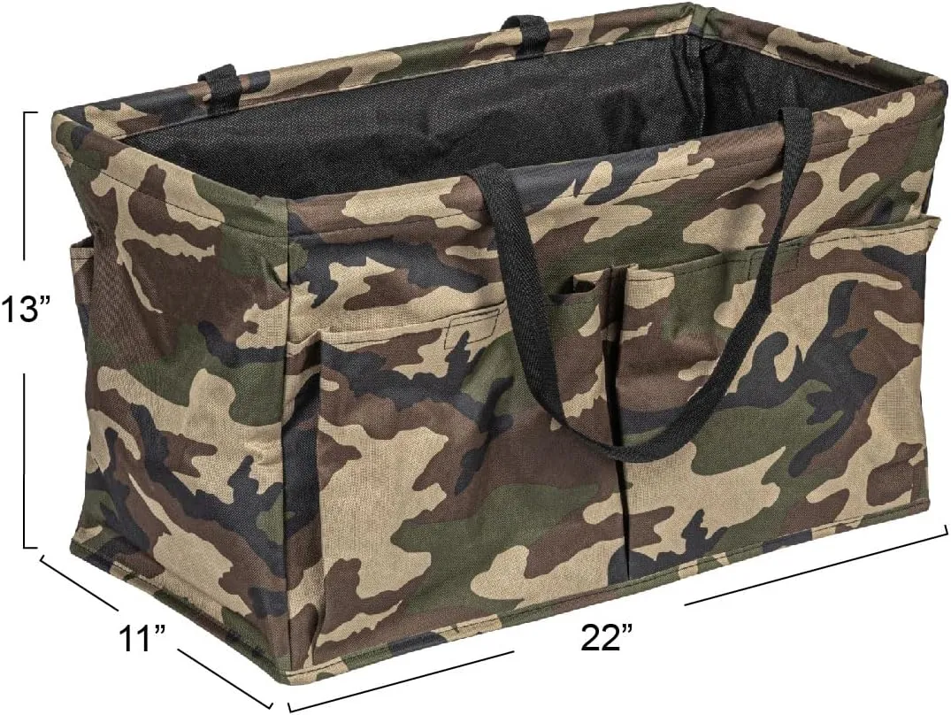 Household Essentials Camo Krush Container All-Purpose Utility Tote with Pockets