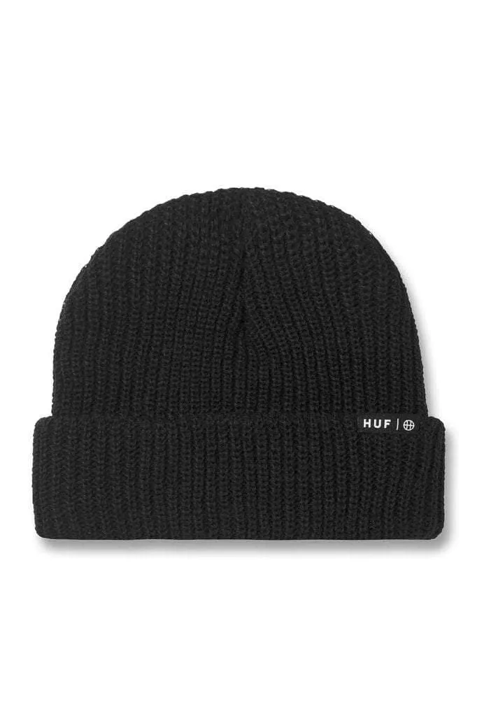 HUF USUAL BEANIE - BLACK