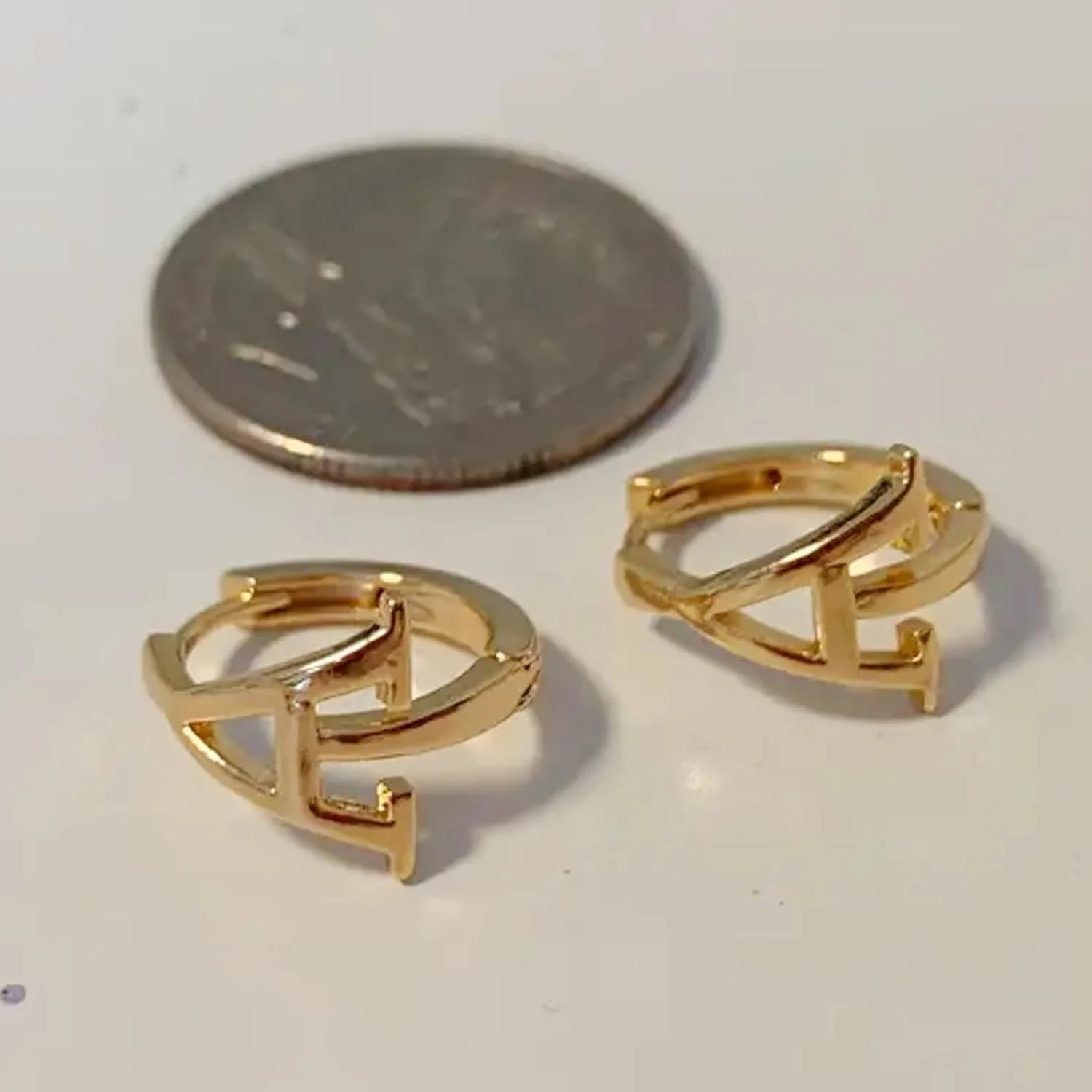 Initial Hoop Earrings for Women Gifts Trendy Stuff Hypoallergenic Small Gold Huggie Hoop Earrings with Initial Dangle Earrings Jewelry Gifts