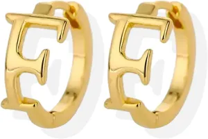 Initial Hoop Earrings for Women Gifts Trendy Stuff Hypoallergenic Small Gold Huggie Hoop Earrings with Initial Dangle Earrings Jewelry Gifts