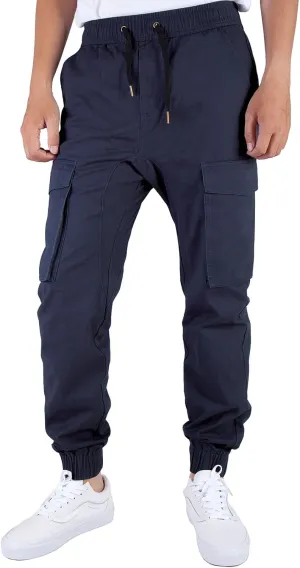 ITALYMORN Khaki Cargo Joggers for Men Elastic Ankle and Waist Casual Chino Pants with Pockets