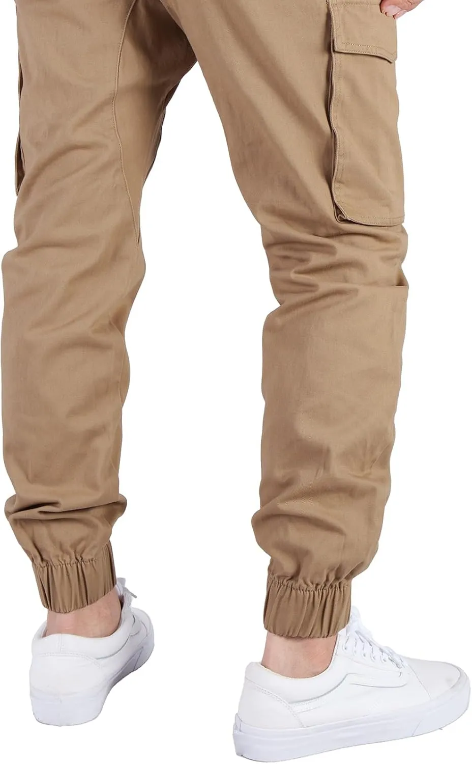 ITALYMORN Khaki Cargo Joggers for Men Elastic Ankle and Waist Casual Chino Pants with Pockets