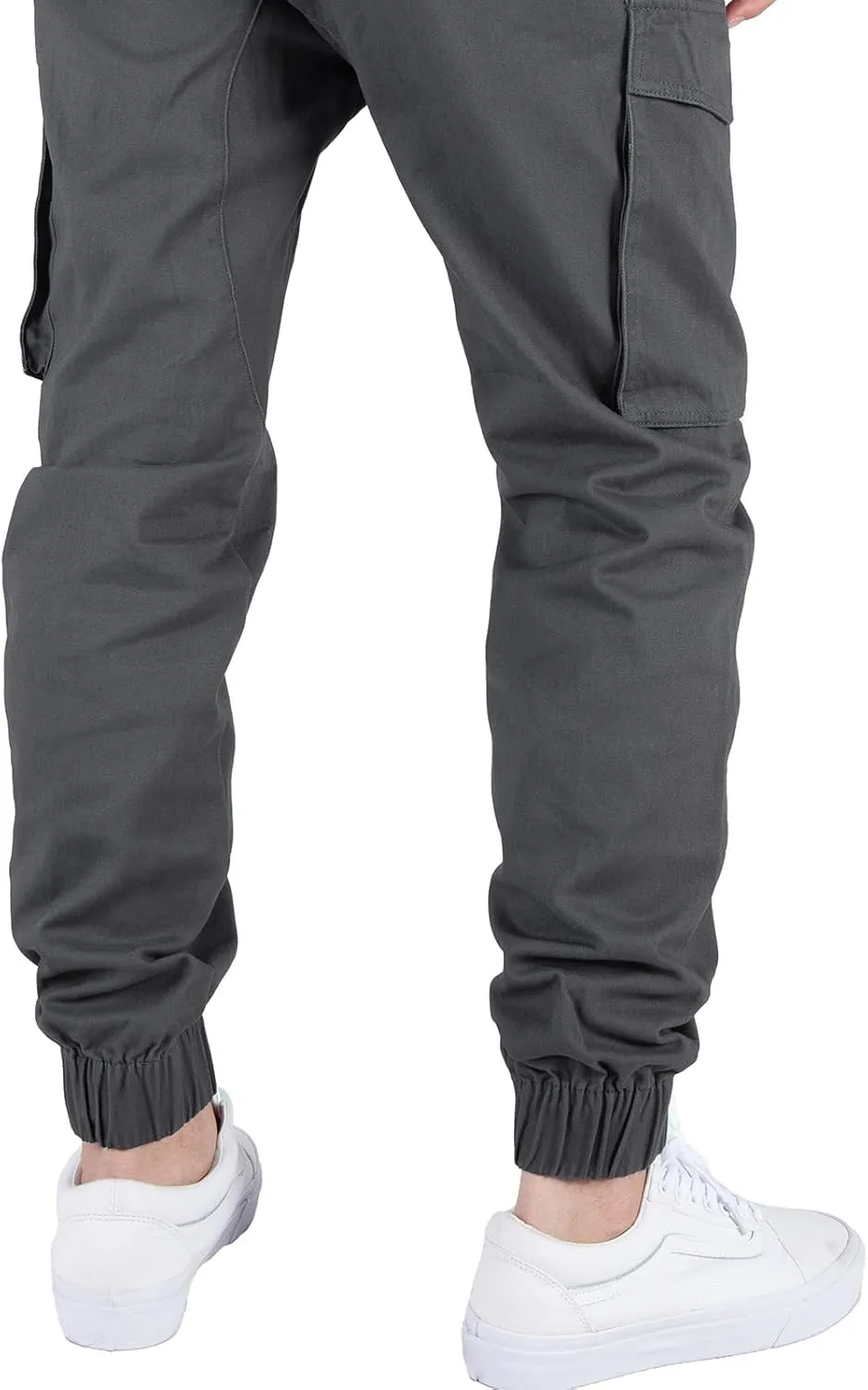 ITALYMORN Khaki Cargo Joggers for Men Elastic Ankle and Waist Casual Chino Pants with Pockets