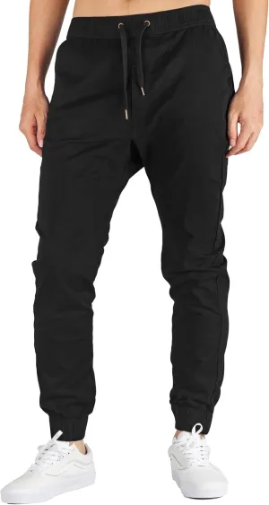 ITALYMORN Khaki Chino Joggers for Men Twill Stretch Casual Pants with Pockets