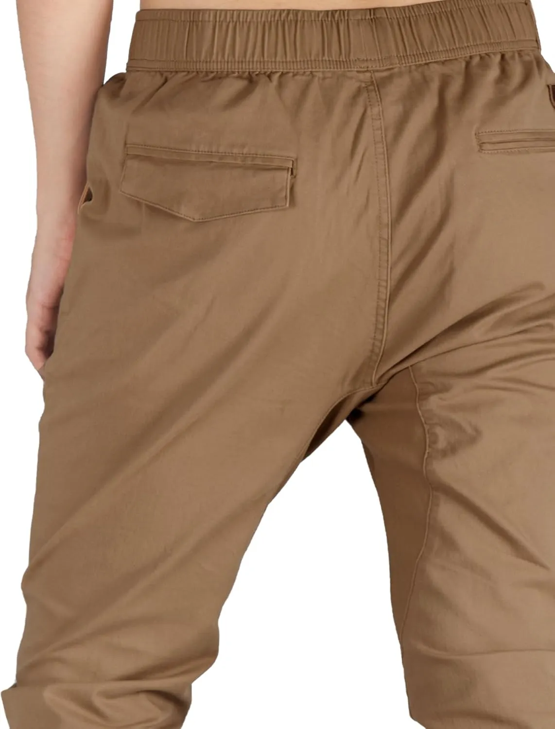 ITALYMORN Khaki Chino Joggers for Men Twill Stretch Casual Pants with Pockets