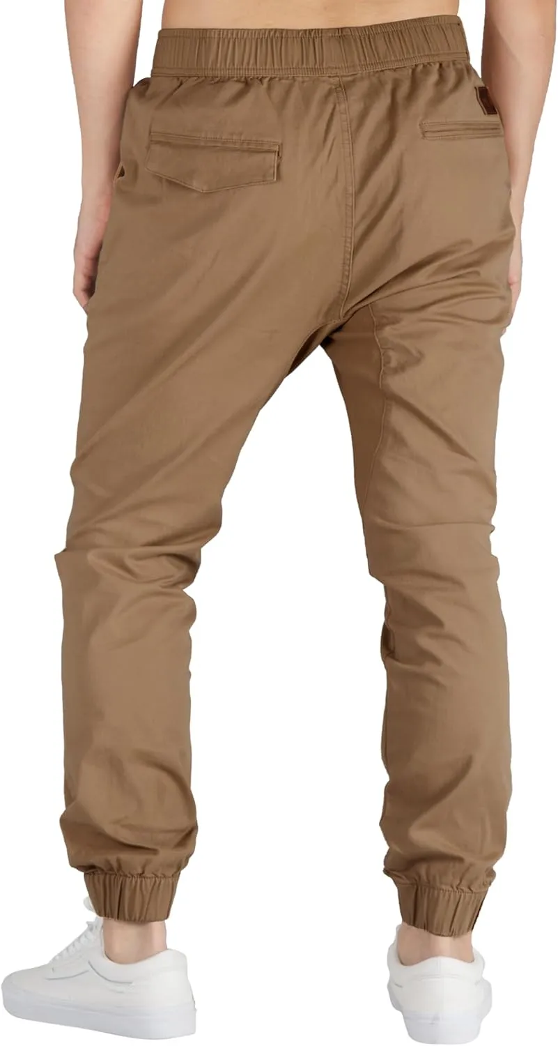 ITALYMORN Khaki Chino Joggers for Men Twill Stretch Casual Pants with Pockets