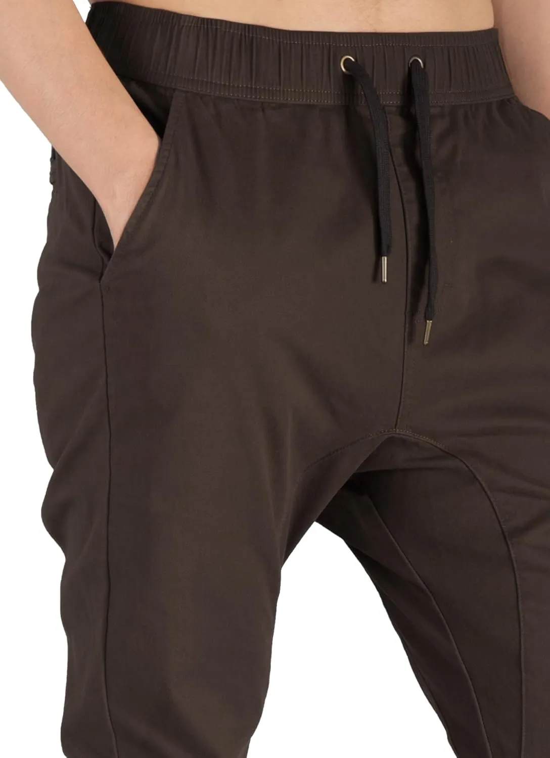 ITALYMORN Khaki Chino Joggers for Men Twill Stretch Casual Pants with Pockets