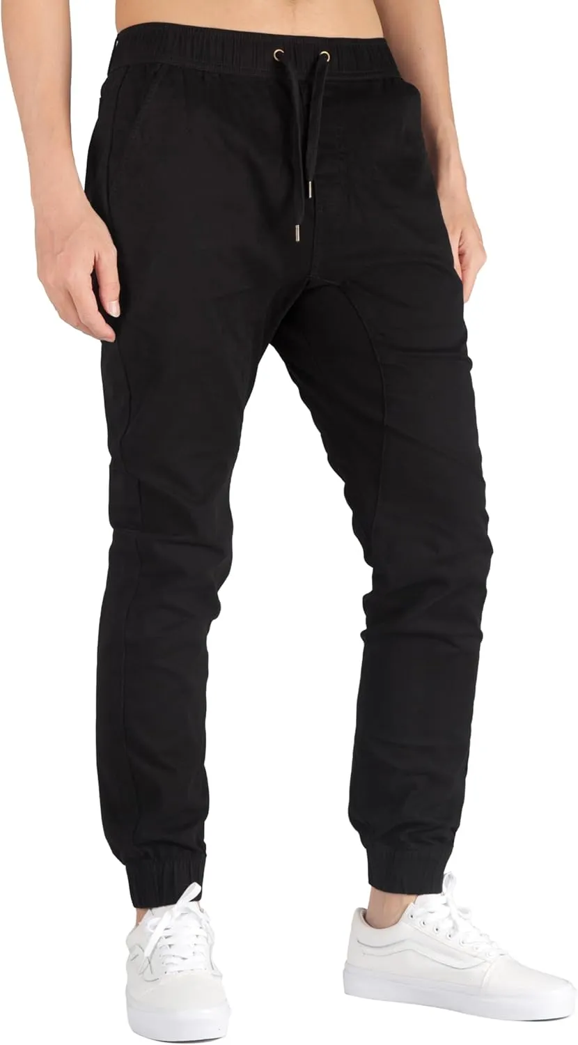 ITALYMORN Khaki Chino Joggers for Men Twill Stretch Casual Pants with Pockets