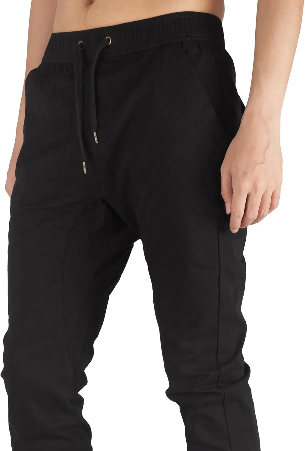 ITALYMORN Khaki Chino Joggers for Men Twill Stretch Casual Pants with Pockets