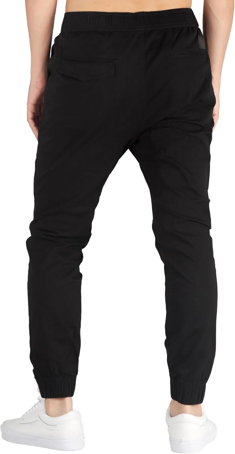 ITALYMORN Khaki Chino Joggers for Men Twill Stretch Casual Pants with Pockets