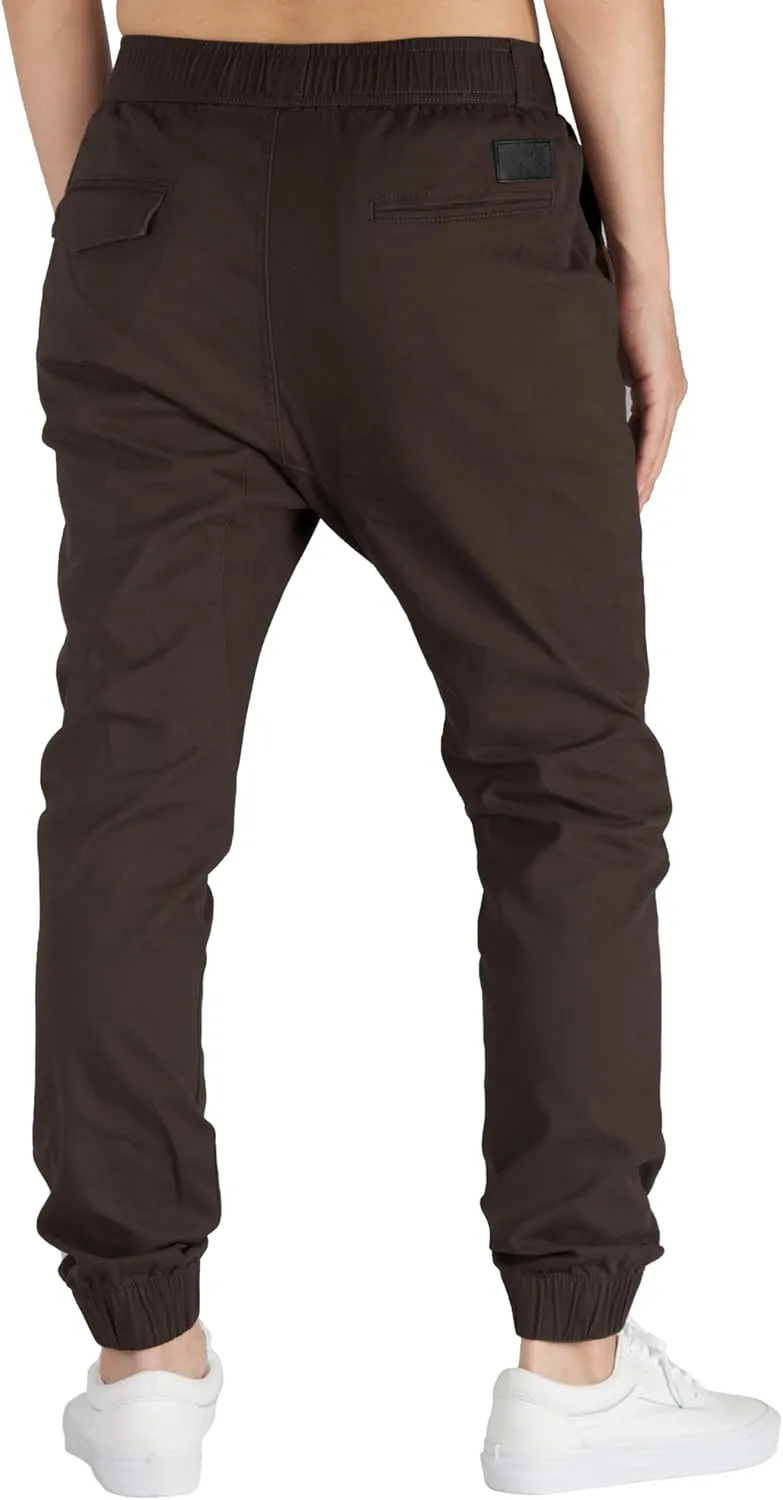 ITALYMORN Khaki Chino Joggers for Men Twill Stretch Casual Pants with Pockets