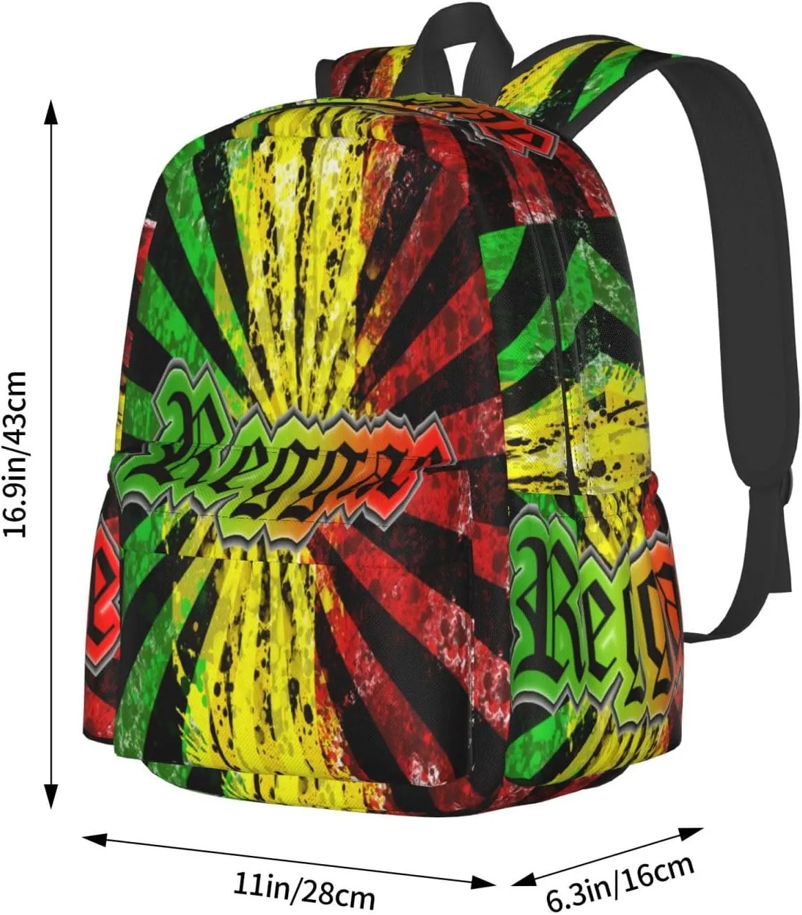 Jamaican Reggae Laptop Backpack Shoulder Bag Laptop Pack Travel Backpacks Commuter Back Pack Casual Daypack Bags With Side Pockets