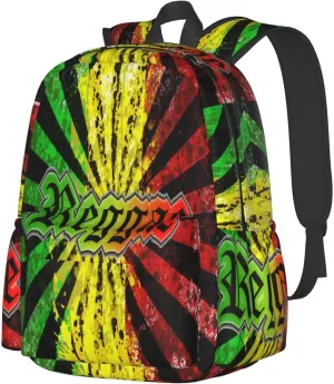 Jamaican Reggae Laptop Backpack Shoulder Bag Laptop Pack Travel Backpacks Commuter Back Pack Casual Daypack Bags With Side Pockets
