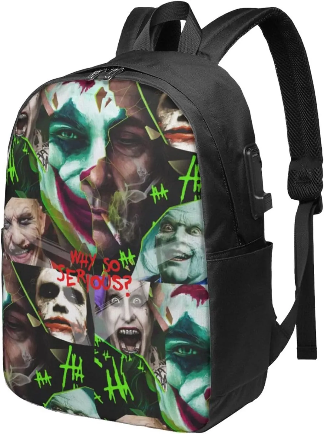 Joker Laptop Backpack Sports Backpack Music Elements Travel Backpack Classic Backpack With USB port