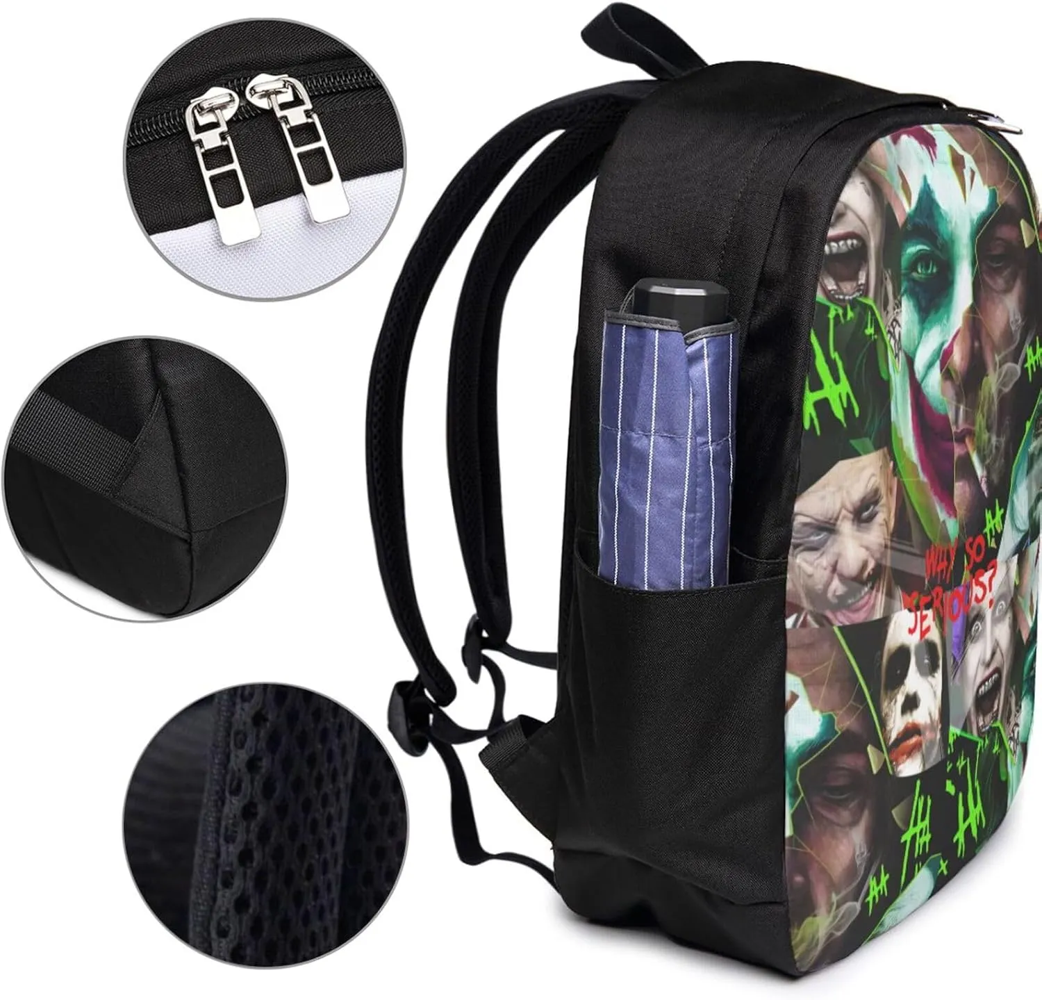 Joker Laptop Backpack Sports Backpack Music Elements Travel Backpack Classic Backpack With USB port