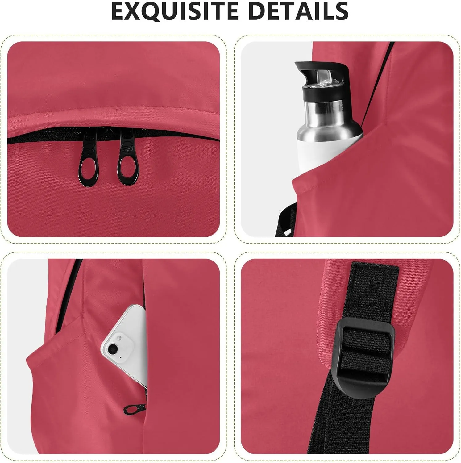 Joko Ivery Red Laptop Backpack 15.6 Inch Travel Bag Work Bags Water Resistant Daypack Large Capacity Backpacks for Men Nurse Women Working Trip Travel Accessories Gifts