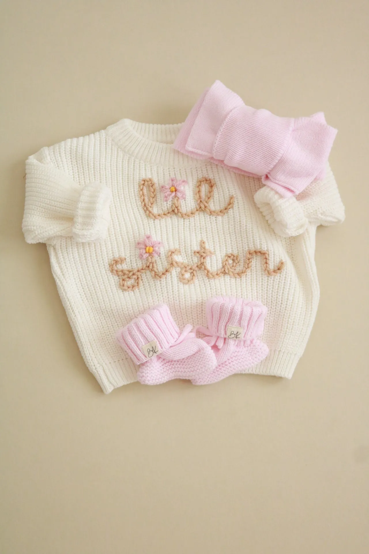 Knit Booties and Pom Beanies