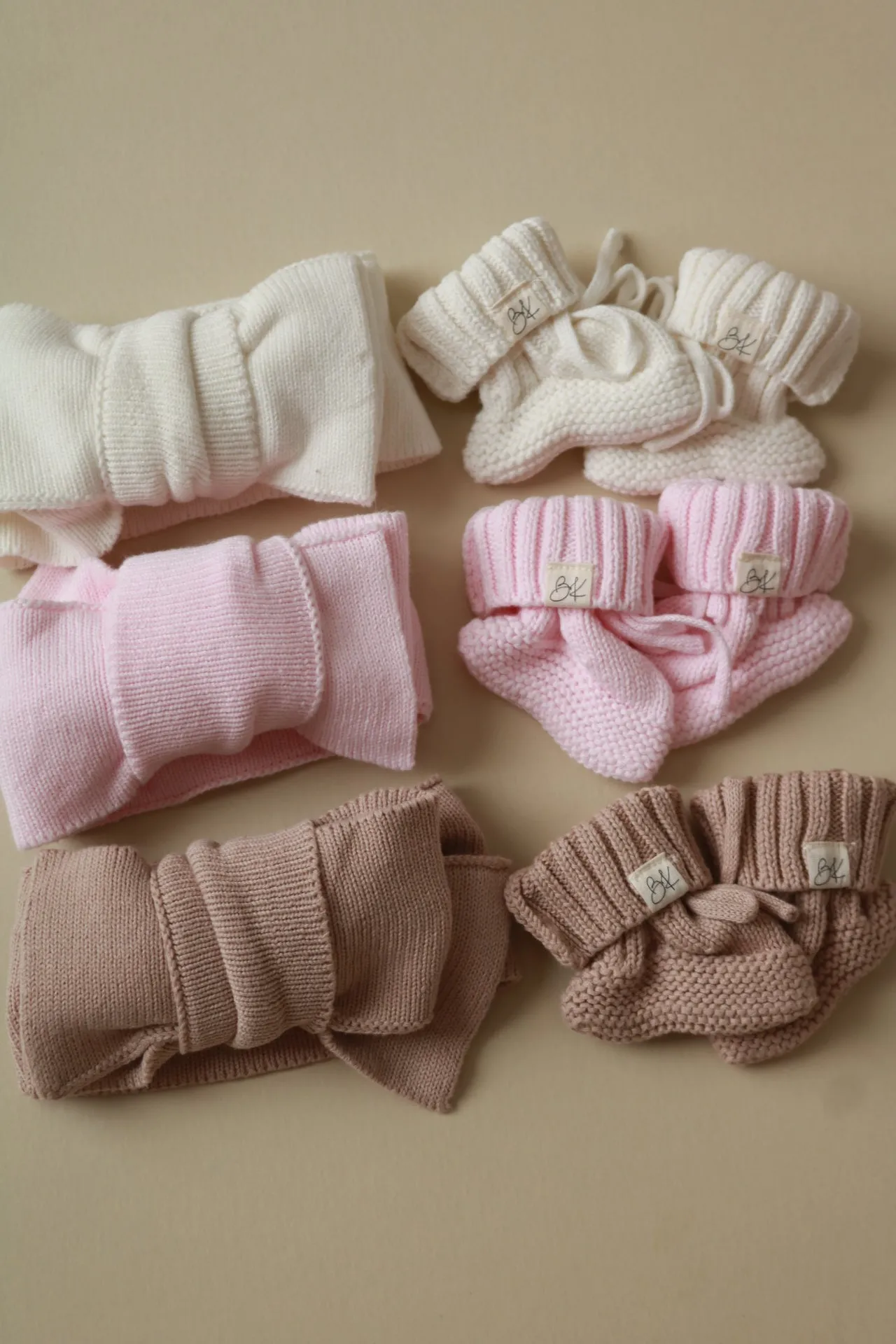 Knit Booties and Pom Beanies