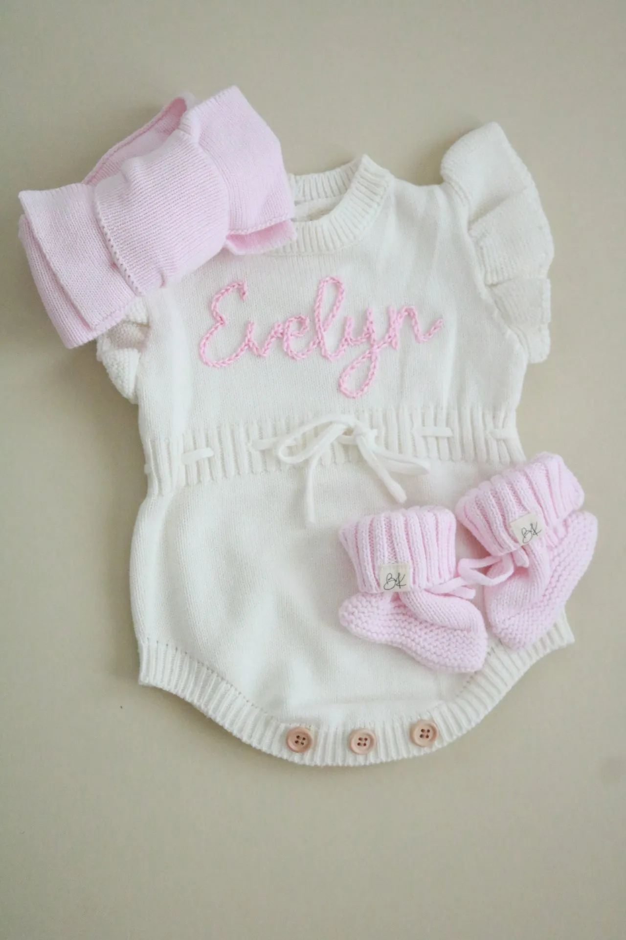 Knit Booties and Pom Beanies