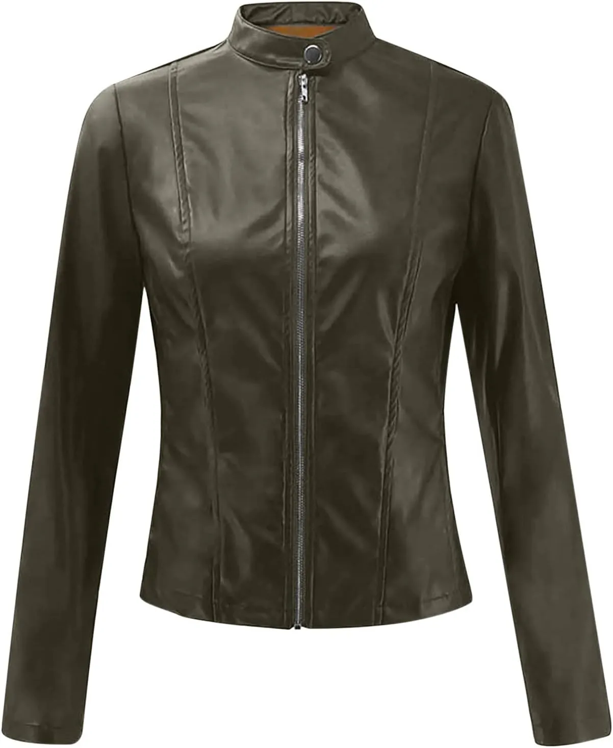 Kuluzego Womens Cardigan Front Coat Baby Tees Jacket Outerwear for Women Long Sleeve Faux Leather Fall Winter Coat 2025 Y2K