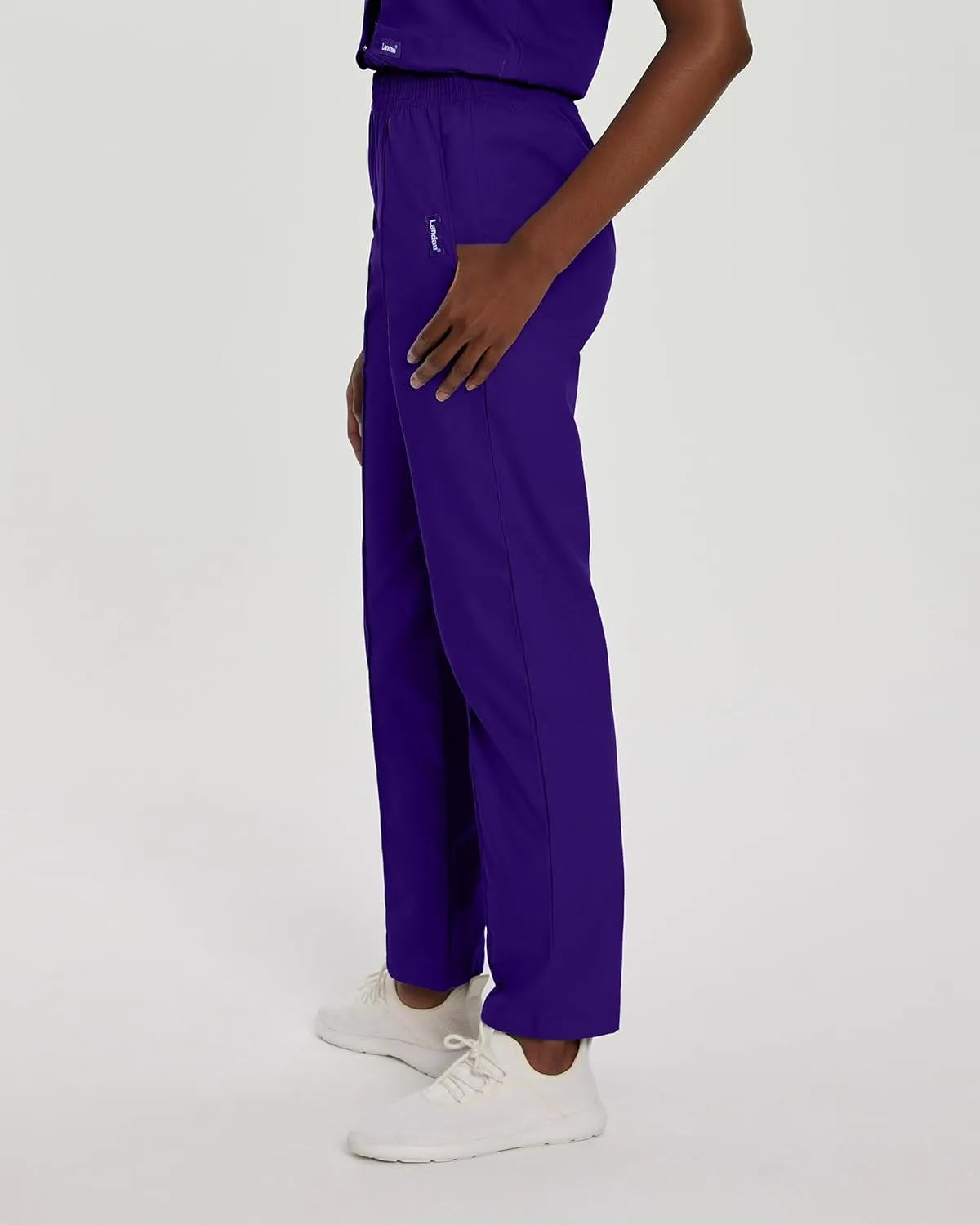 Landau Essentials Relaxed Fit 2-Pocket Elastic Scrub Pants for Women 8320