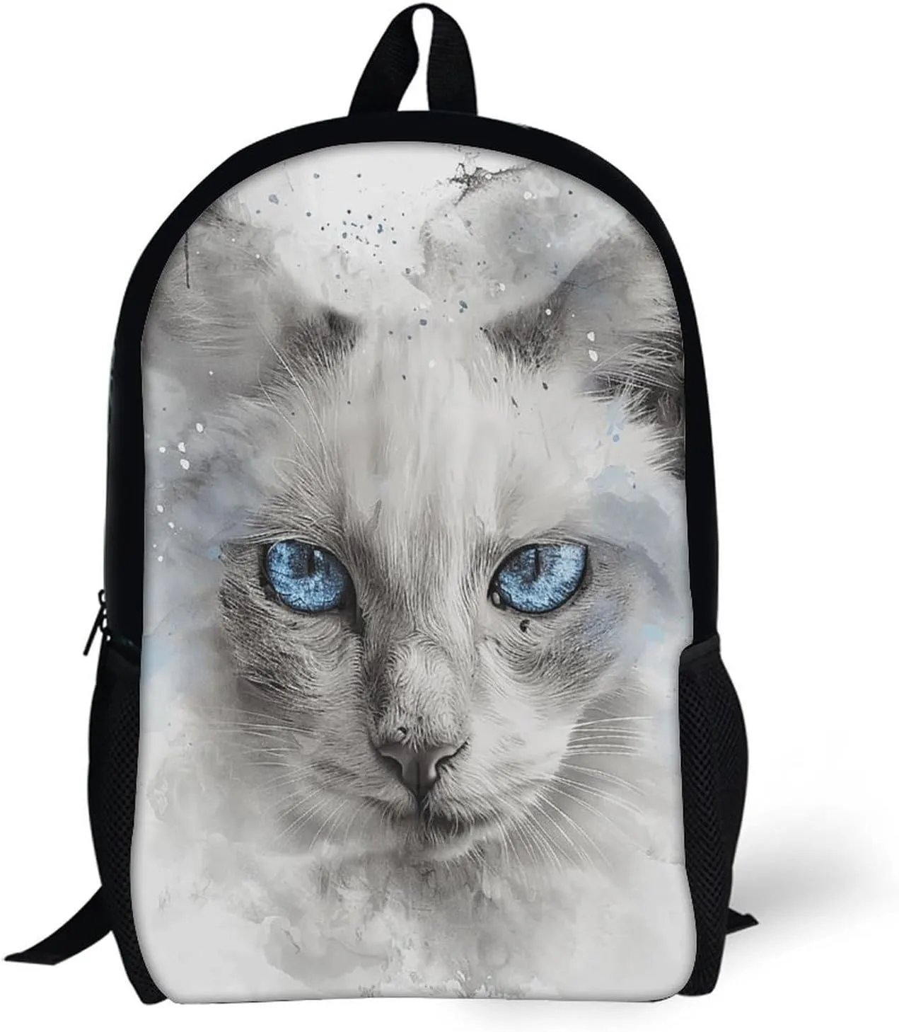 Laptop Backpack Casual Daypack Waterproof A Gray Cat Computer Bag Business Work Bag for Travel