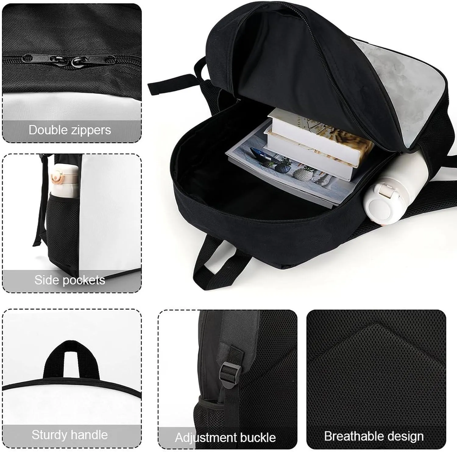 Laptop Backpack Casual Daypack Waterproof A Gray Cat Computer Bag Business Work Bag for Travel