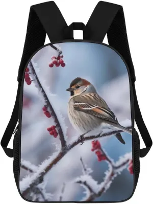 Laptop Backpack Casual Daypack Waterproof Bird And Snow Computer Bag Business Work Bag for Travel