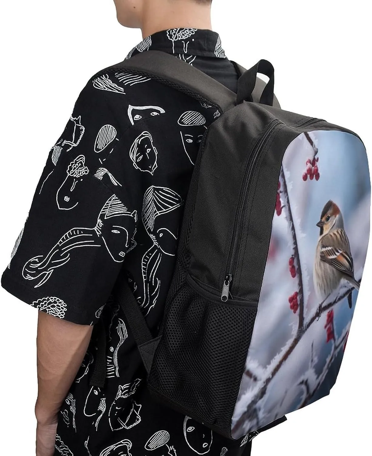 Laptop Backpack Casual Daypack Waterproof Bird And Snow Computer Bag Business Work Bag for Travel