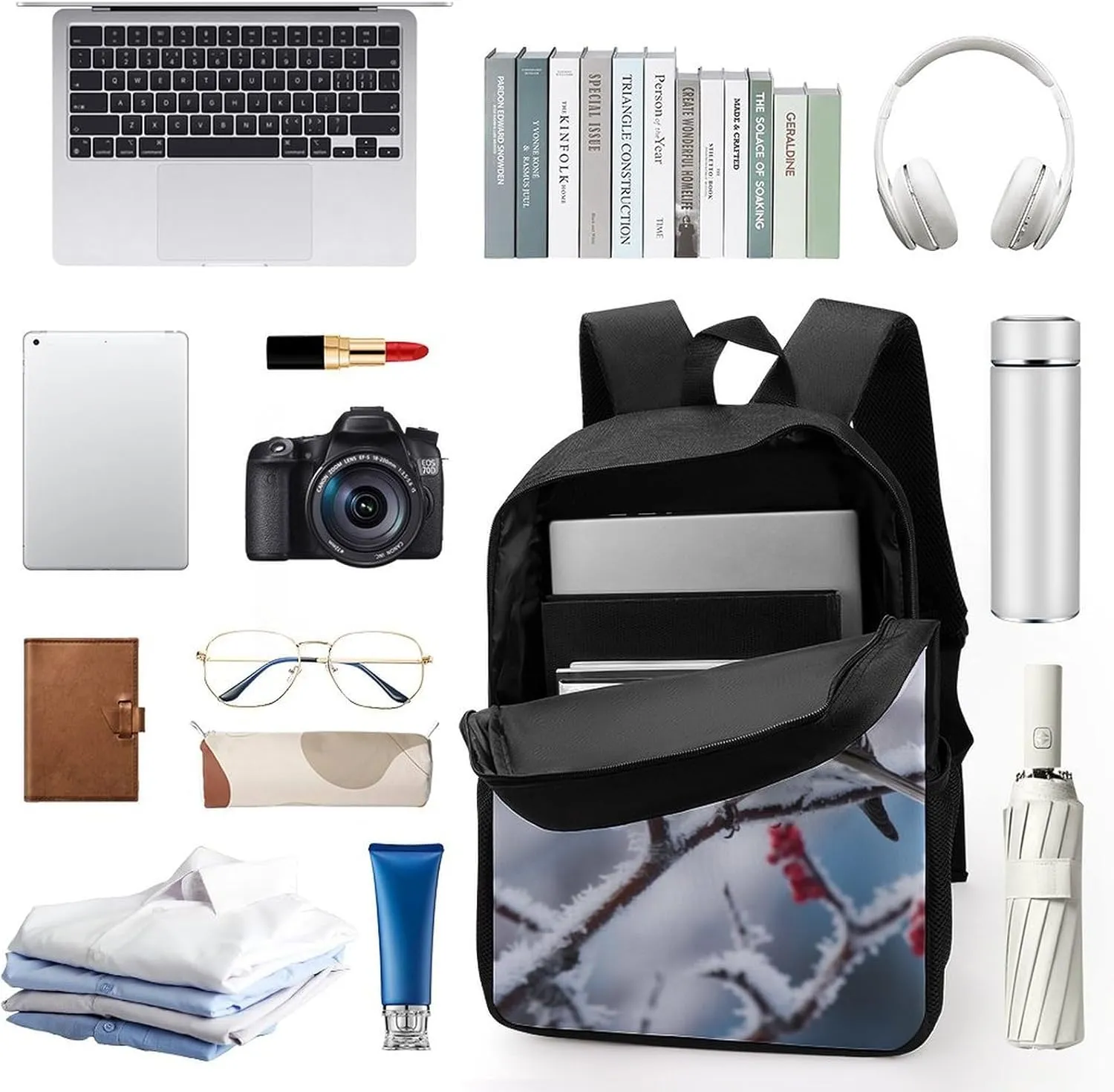 Laptop Backpack Casual Daypack Waterproof Bird And Snow Computer Bag Business Work Bag for Travel