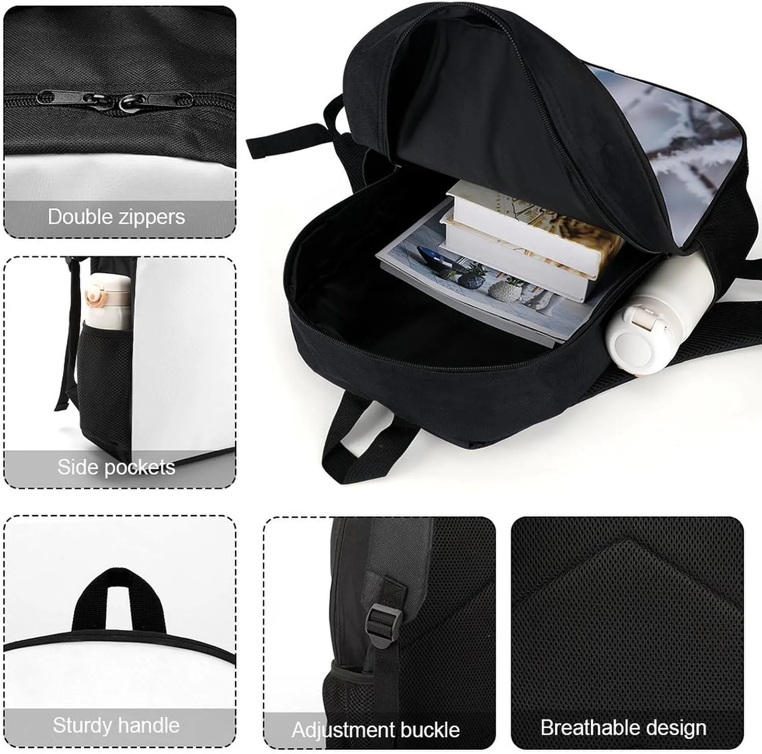 Laptop Backpack Casual Daypack Waterproof Bird And Snow Computer Bag Business Work Bag for Travel