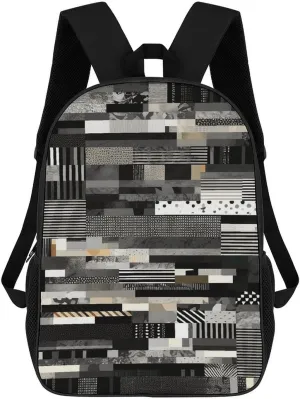 Laptop Backpack Casual Daypack Waterproof Black And White Pattern Computer Bag Business Work Bag for Travel