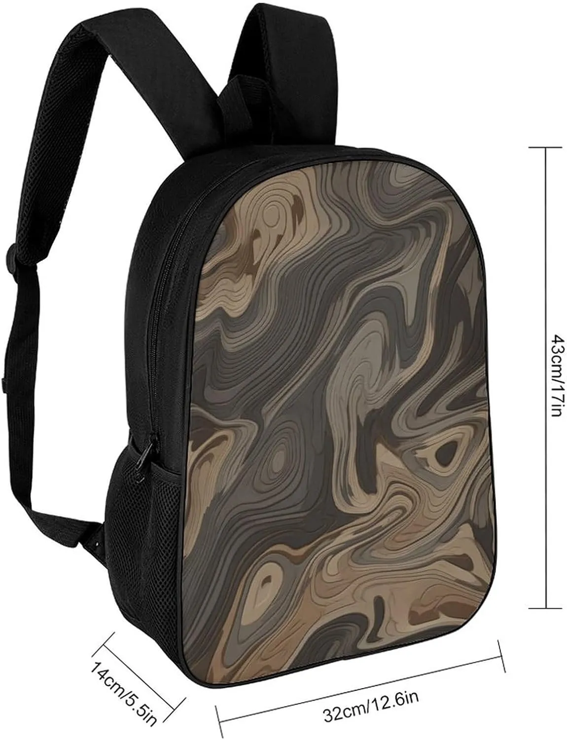 Laptop Backpack Casual Daypack Waterproof Gray Wooden Surface Computer Bag Business Work Bag for Travel