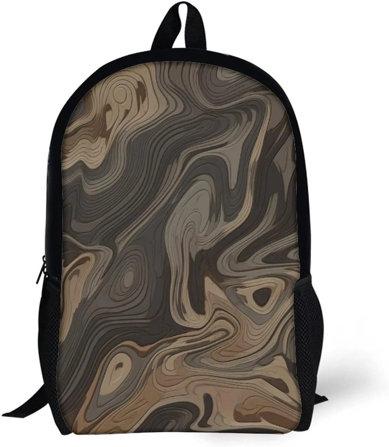 Laptop Backpack Casual Daypack Waterproof Gray Wooden Surface Computer Bag Business Work Bag for Travel