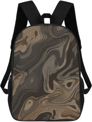 Laptop Backpack Casual Daypack Waterproof Gray Wooden Surface Computer Bag Business Work Bag for Travel