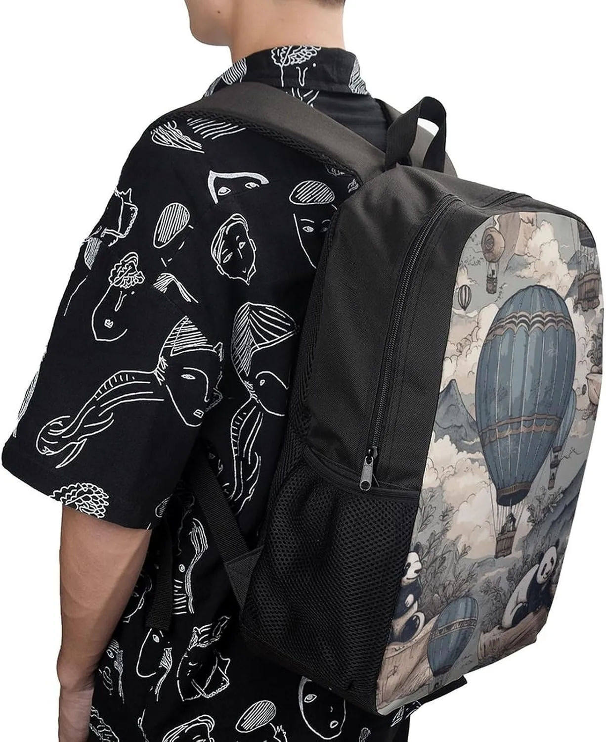 Laptop Backpack Casual Daypack Waterproof Hot Air Balloon Ride Computer Bag Business Work Bag for Travel