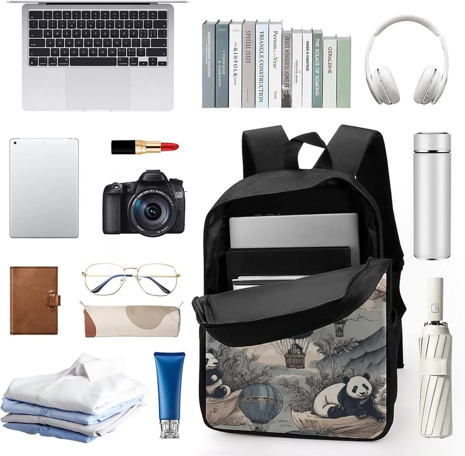 Laptop Backpack Casual Daypack Waterproof Hot Air Balloon Ride Computer Bag Business Work Bag for Travel