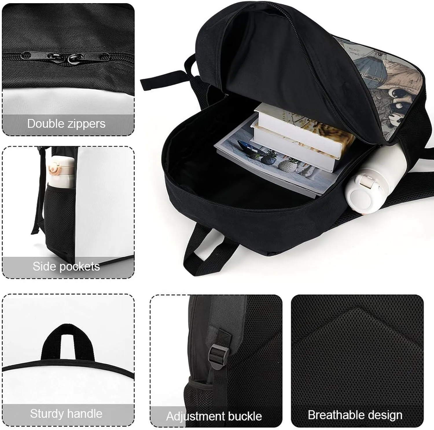 Laptop Backpack Casual Daypack Waterproof Hot Air Balloon Ride Computer Bag Business Work Bag for Travel