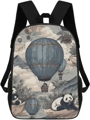 Laptop Backpack Casual Daypack Waterproof Hot Air Balloon Ride Computer Bag Business Work Bag for Travel