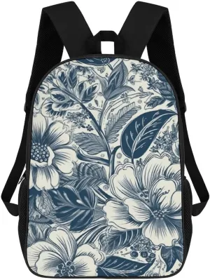 Laptop Backpack Casual Daypack Waterproof White Blue Style Computer Bag Business Work Bag for Travel