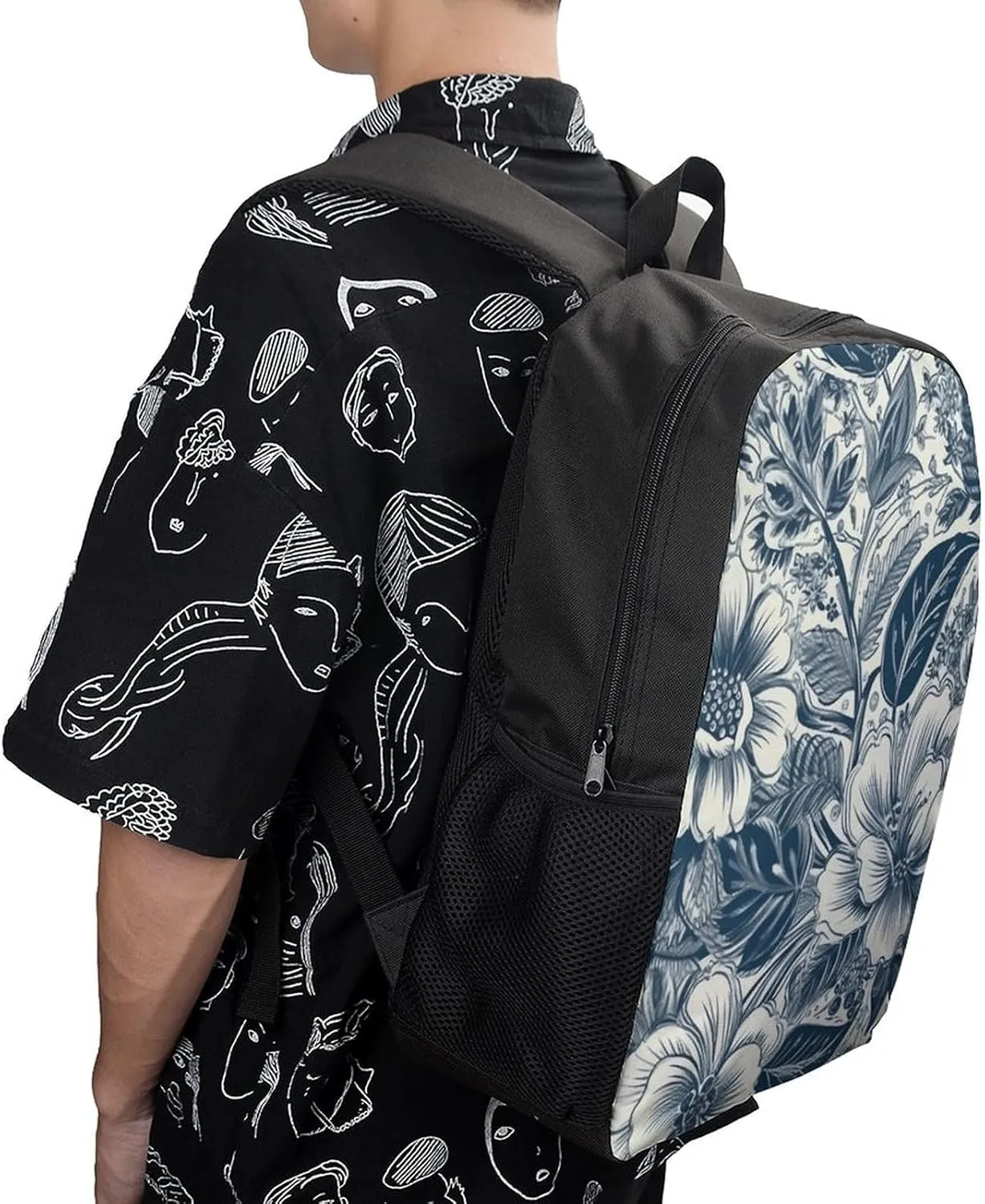 Laptop Backpack Casual Daypack Waterproof White Blue Style Computer Bag Business Work Bag for Travel