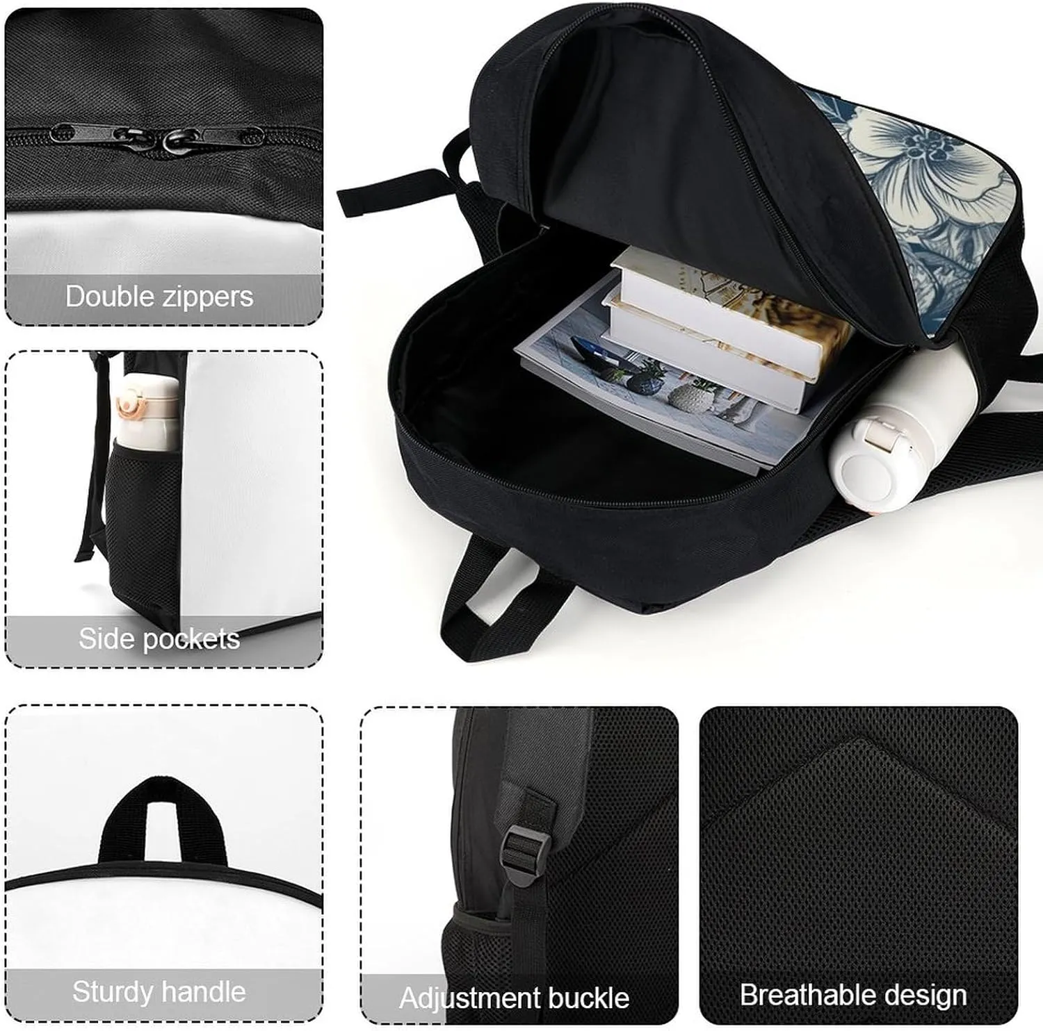 Laptop Backpack Casual Daypack Waterproof White Blue Style Computer Bag Business Work Bag for Travel